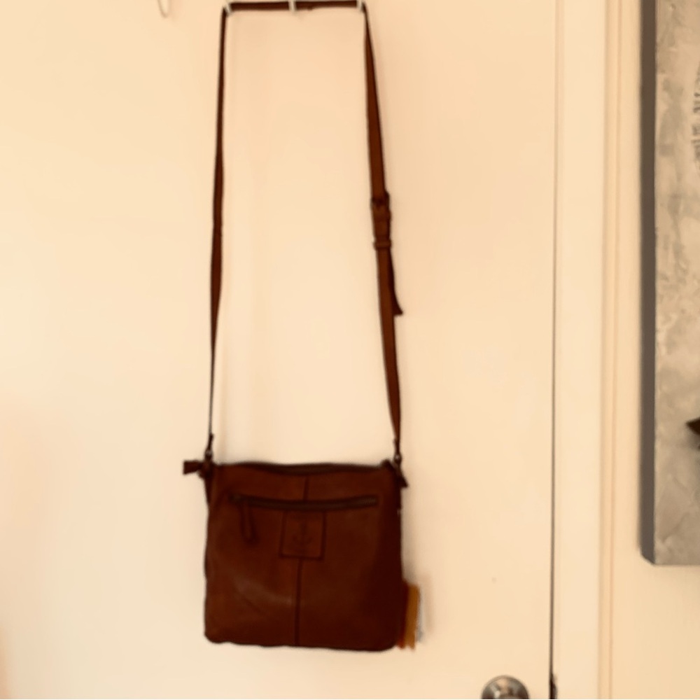 NWT Harbour 2nd Genuine Cognac  Leather Crossbody Medium  Bag - Picture 10 of 13